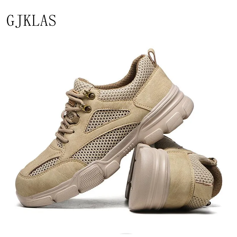 

Breathable Lightweight Safety Work Shoes Steel Toe Protective Sneakers Anti-hit Anti-puncture Work Clothes Industrial Shoes