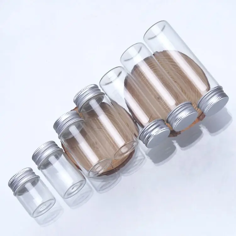 3pcs 10/15/20/25/30/35/40/50/60/80/100ml Glass Bottle Vials Jars with Screw Cap DIY Wedding Home Decor Storage Spice Bottle Jars 2