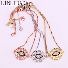 12 шт круглый глаз браслет для женщин медный ползунок ювелирный браслет из цепочек подарок