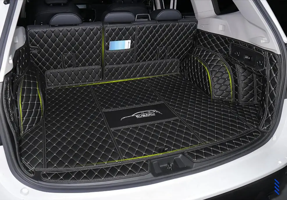 Car Embroidery Leather Full Rear Trunk Tray Liner Cargo Mat Floor