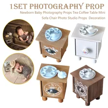 Реквизит для фотосъемки новорожденных, набор для чайного столика, позирующий мини-стул, украшение для фотосъемки, аксессуары для детской студийной фотосъемки