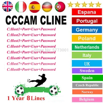 

Spain Cccam Cline For 1 Year Europe Portugal Poland Europe cccam Server For DVB-S2 Satellite tv Receiver GTMEDIA v8 nova