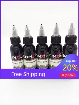 

5 Bottle 2oz Tattoo Ink Pigment Set Kits Tinta Del Tatuajes 60ml Black Professinal Beauty Permanent Makesup Paints Accesories