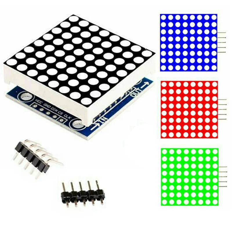 MAX7219 Dot Array MCU Control LED Display Module for Arduino Raspberry Pi With 4 fixing screw holes hot new
