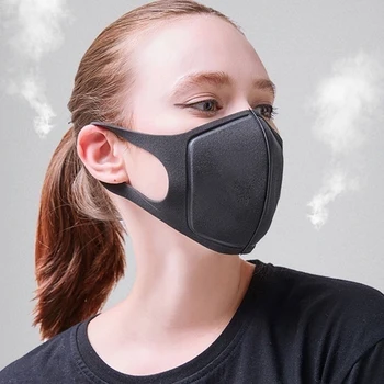 

1PC/5PCS/10PCS Black Mouth Mask Anti Smoke Air Pollution Mask with Adjustable Straps Washable Respirator Mask