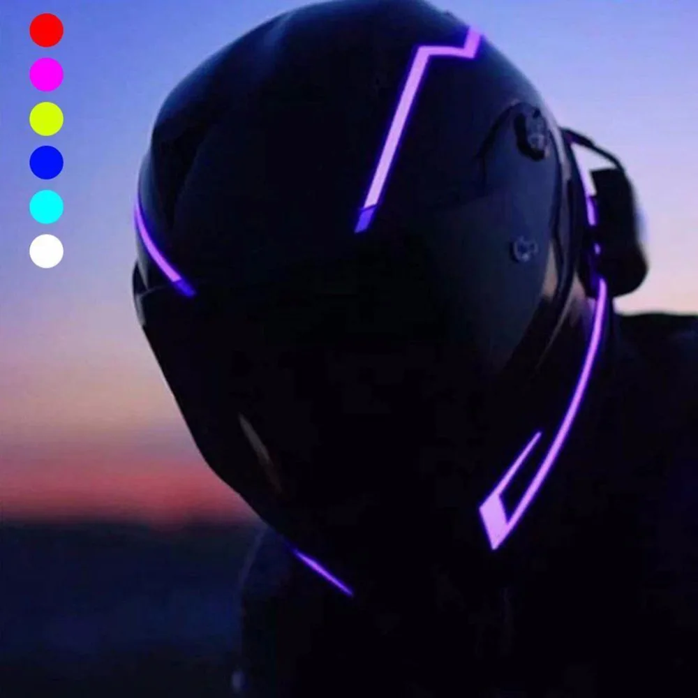 Новинка, светильник для мотоциклетного шлема, светодиодный, сделай сам, украшение для шлема, светодиодный светильник для мотоцикла, Светоотражающая полоса безопасности, модификация