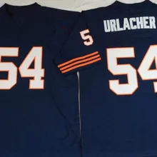 Мужская футболка с вышитым логотипом Brian Urlacher 54 сине-белая Футбольная форма средней школы