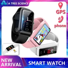 Relógio inteligente ds66 sim cartão freqüência cardíaca pressão arterial gps posicionamento sincronização chamadas sms apoio android ios telefone banda de pulso criança