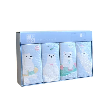 

8 Packs Printed Handkerchief Paper Cute Small Paper Towel Disposable Paper Towel Wedding Decoration