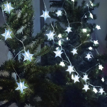 

AC 220V 6M 40LED Star String Lights Christmas Tree Lights Garland Lighting for wedding Party Bedroom Holiday Decoration