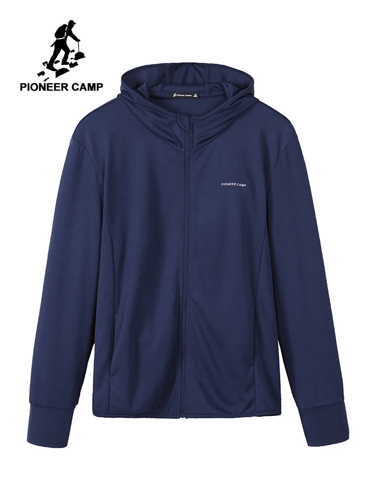Мужская теплая куртка Pioneer Camp темно синяя однотонная толстовка на молнии с