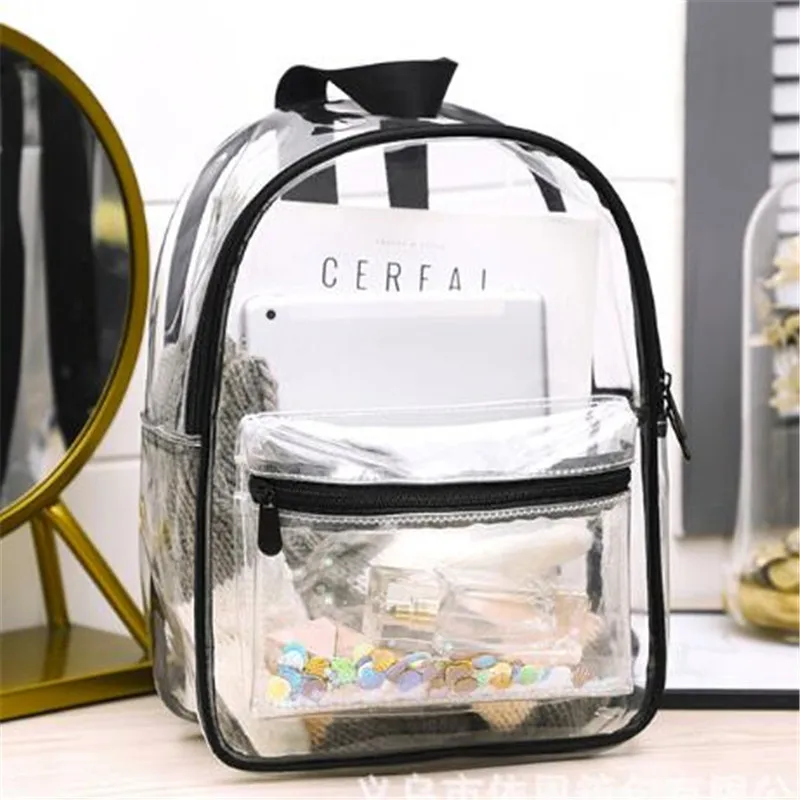 classy backpack Fashion Women Backpack Transparent Versatile Student Bags High Quality Youth PVC Backpacks Waterproof Travel School Bag stylish backpacks for teenage girl