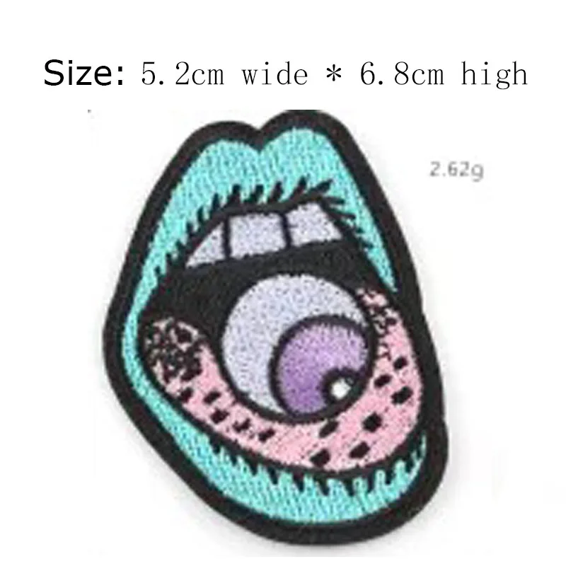 1 шт. Откройте рот заплата вышивки Бесплатная доставка 6 8 см с высоким содержанием
