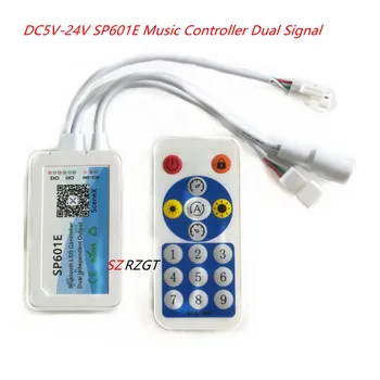 

SP601E WS2812B WS2811 Music Controller Built In Mic Dual Signal Addressable Pixels LED RGB Strip Light IOS/Android App DC5V-24V