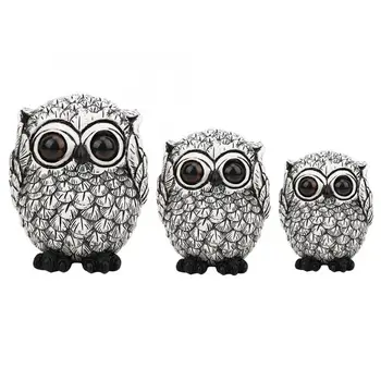 

Figurine Ornament Synthetic Exquisite Owl Shape Resin Craft Gift Home Office Decoration S/M/L Stone