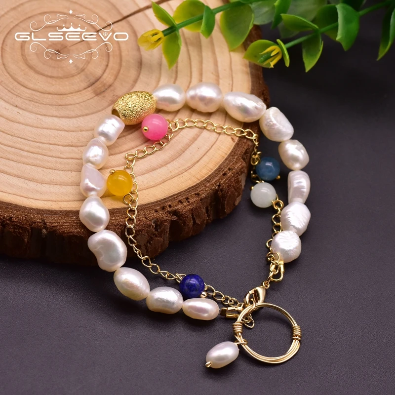 Женский браслет-цепочка GLSEEVO винтажный браслет с белым жемчугом модные украшения