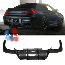 CF Kit V Style Carbon Fiber Rear Bumper Lip Diffuser For BMW F06 F12 F13 M6 M Tech Body Kits Car Styling