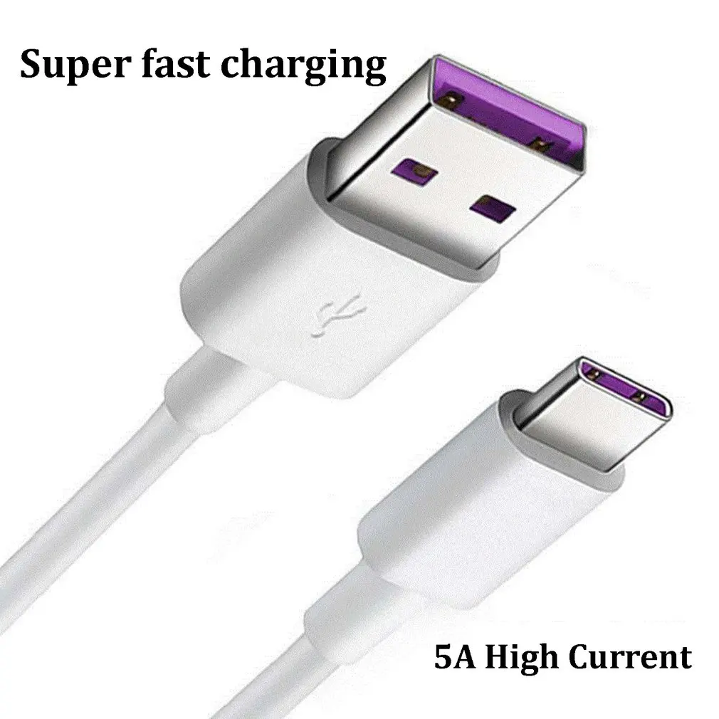 5A usb type-C кабель USB 3,1 быстрое зарядное устройство type-C Серебряный суперзарядный кабель для huawei P10 P20 Pro mate 10 USB C шнур