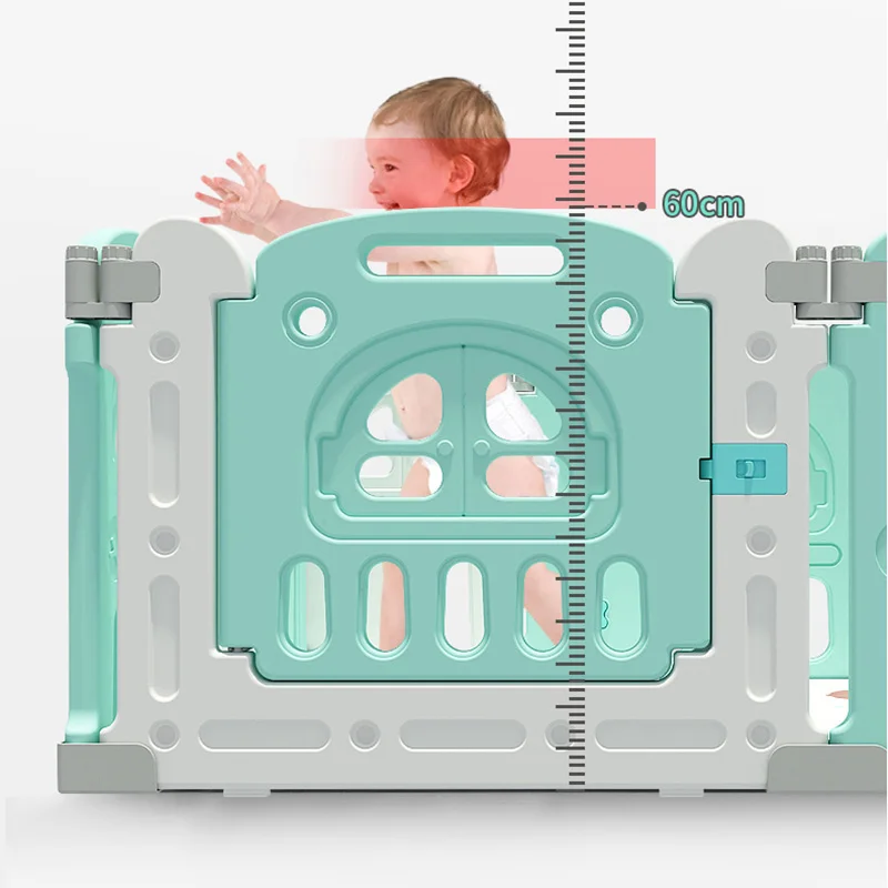 Children's Foldable Playpen Indoor Amusement Park Baby Toddler Safety Fence with Crawling Mat or Ocean Balls Kids Play Yard