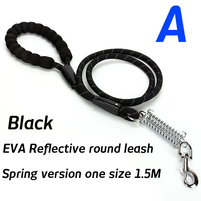Black Spring Leash A Весенний ошейник собачий со светоотражателем поводок для жгутов ошейник Кот нейлоновый эва веревка щенок тренировочный поводок для прогулок поводок черный красный - Цвет: Black Spring Leash A