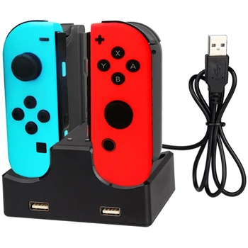 

Gamepad Charger Charging Dock Charge Stand Joy-con 4 In 1 with 2 USB Ports and Indicator Lights for Nintendo Switch Game Console
