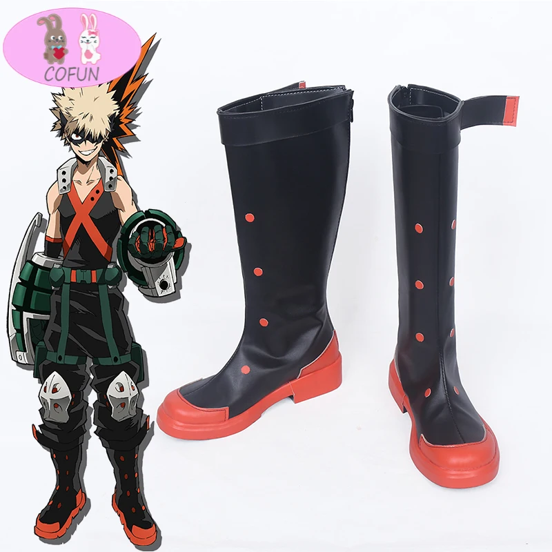 

COFUN Anime My Hero Academia Cosplay Shoes Boots Bakugou Katsuki Cosplay Shoes Halloween Party Cosplay Daily Leisure Shoes
