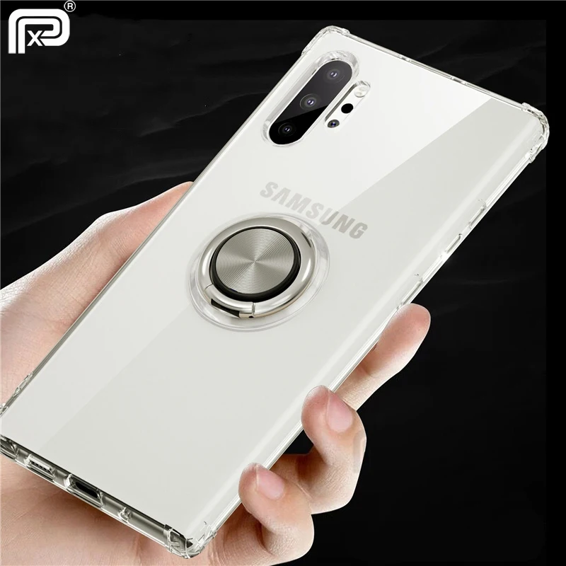

For Samsung Galaxy Note 10 Plus Case Transparent Ejectable Ring Soft Silicone Airbag Case For S10 Plus 5G S10e A70 A50 A30 A20