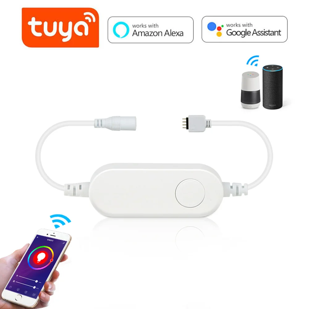 Tuya WiFi умный светодиодный контроллер DC5V 12V 24V Bluetooth Беспроводной RGB умная жизнь для