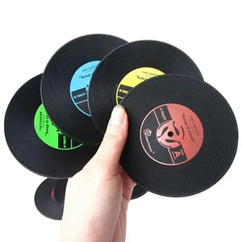 

Retro CD-Design Antislip Silicone Drink Coaster Pad Cup Coffee Mat Placemat