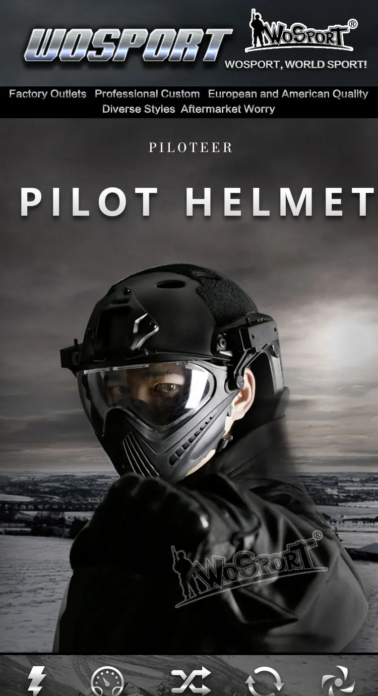 Полностью покрытый Военный Тактический Шлем Страйкбол Пейнтбол Интегрированный шлем со съемной лицевой маской и очками защита головы