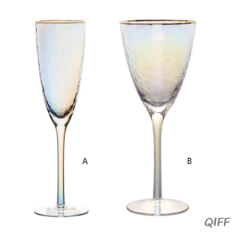 Радужные бокалы для шампанского, универсальная стеклянная посуда для напитков