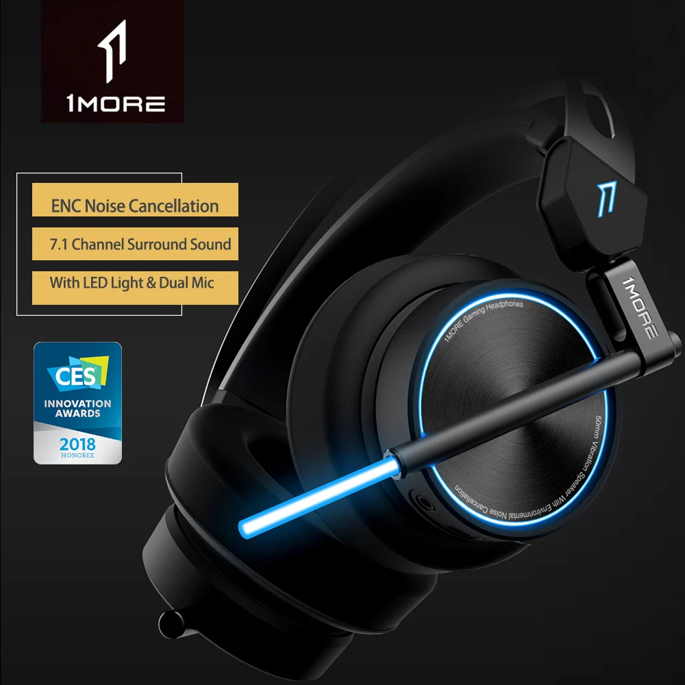 

1MORE Spearhead VR Gaming Headset E-Sports USB Earphone Surround Stereo Sound LED Light Headphones for PC Computer Gamer H1005