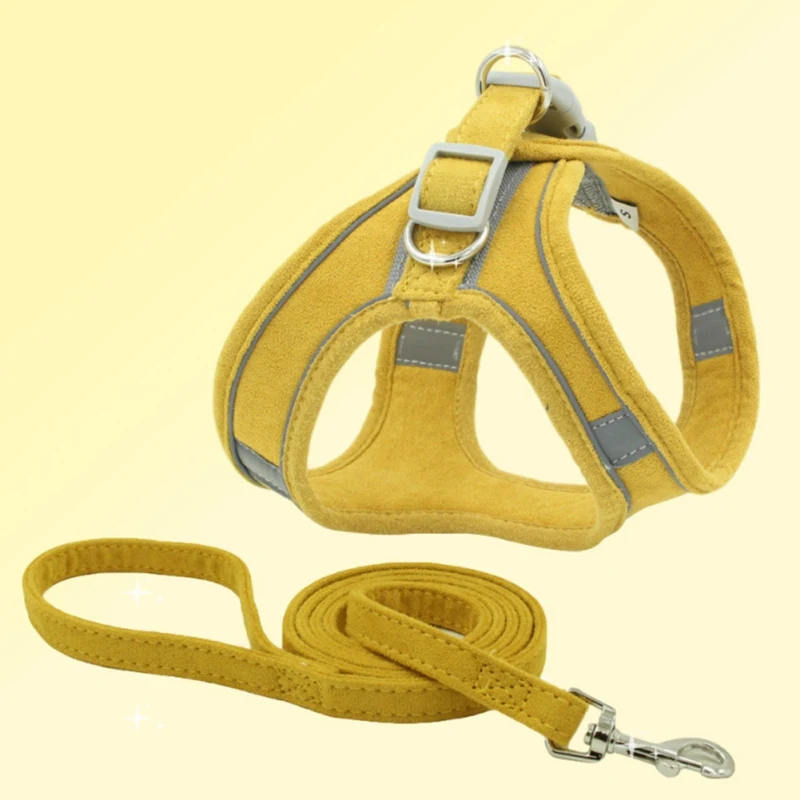 PanDaDa-arnés para perro con correa reflectante, ajustable y transpirable, personalizado, arnés tipo chaleco para perro pequeño y mediano