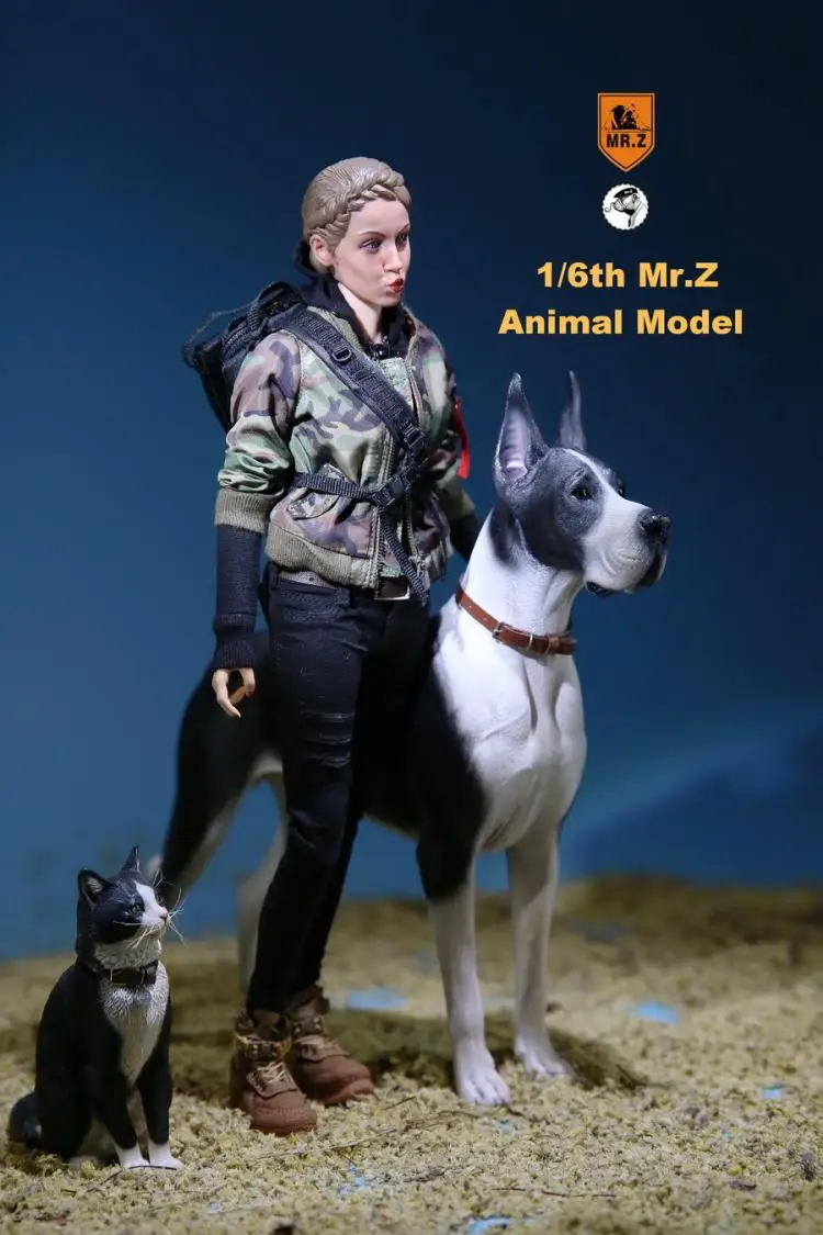 Collectible 1/6 Scale Pet Dog Model Mr.Z MRZ037 The German Great Dane(all 6 colors) for 1" Action Figure Accessories