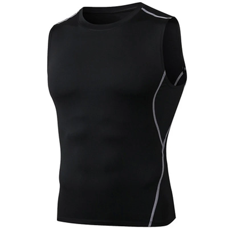 Compression Sport Shirt Sport Vest for Men Running Skinny Shirt Running Moisture Wicking T-Shirt Solid Color Tops Jersey Tight