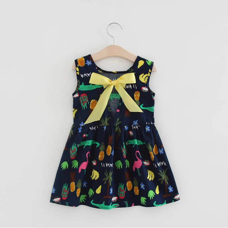 

2020 Girls Dress 17 Styles Backless Knee-length Sleeveless Cute Dress Cute Princess Dress Casual For Beach Baby Girl Clothes