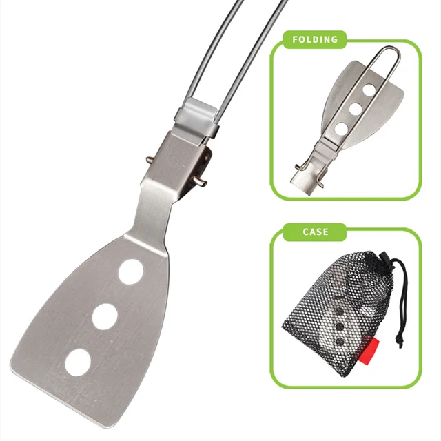 Frying Shovel Storage Bag Camping Cookware Multifunctional Safety Small And Exquisite 304 Stainless Steel Barbecue Rice Spatula