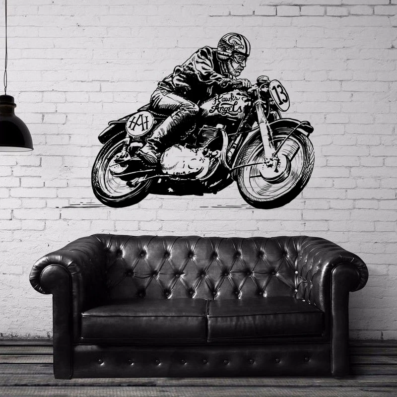 

Heavy Motorcycle Racing Sticker Vehicle Decal Posters Vinyl Wall Decals Classical Autobike Pegatina Decor Mural Sticker