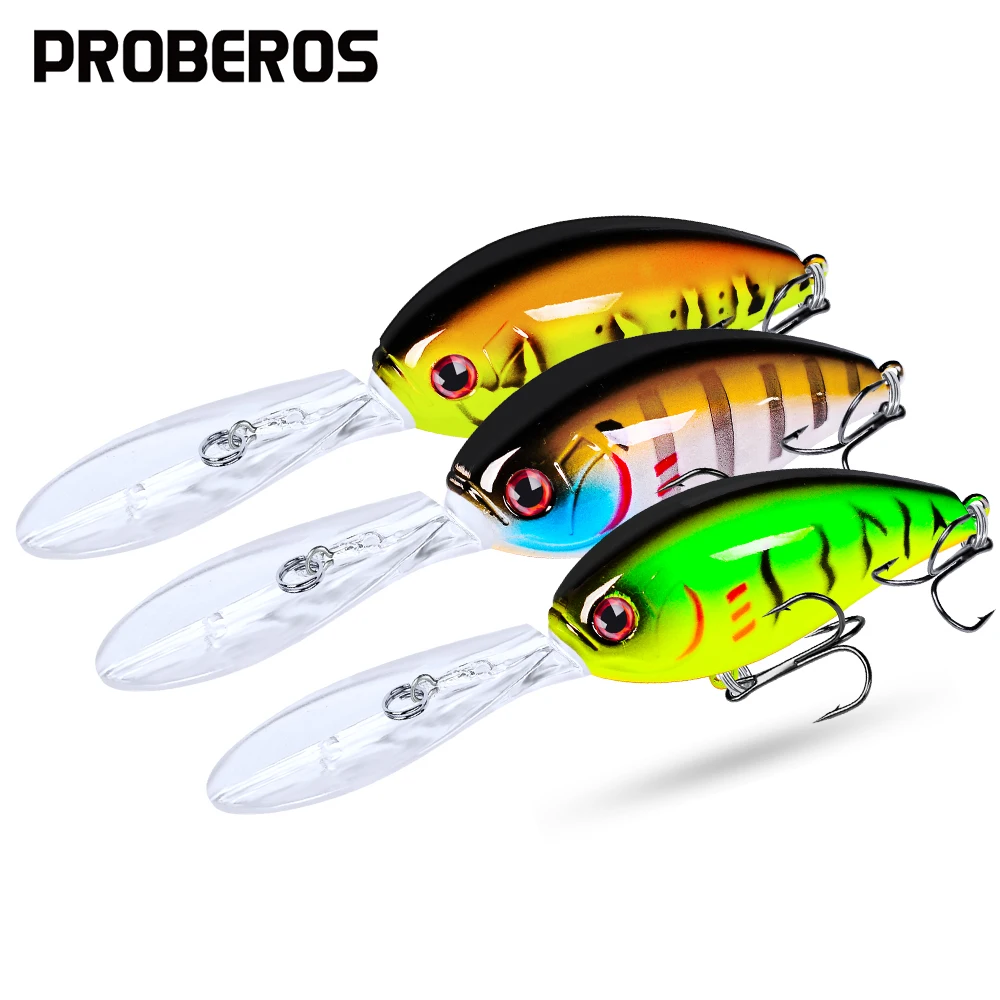 6pc Fishing Lure Crank Bait 17.5g0.62oz 6 Colors 11.5cm4.53" Fishing