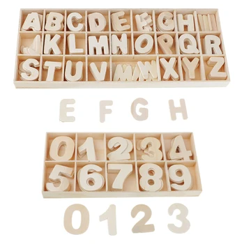 

216PCS Wooden Letter Crafts DIY Patchwork Educational Scrapbooking Party Arts Crafts Mixed Alphabet Word Numbers Home Decoration