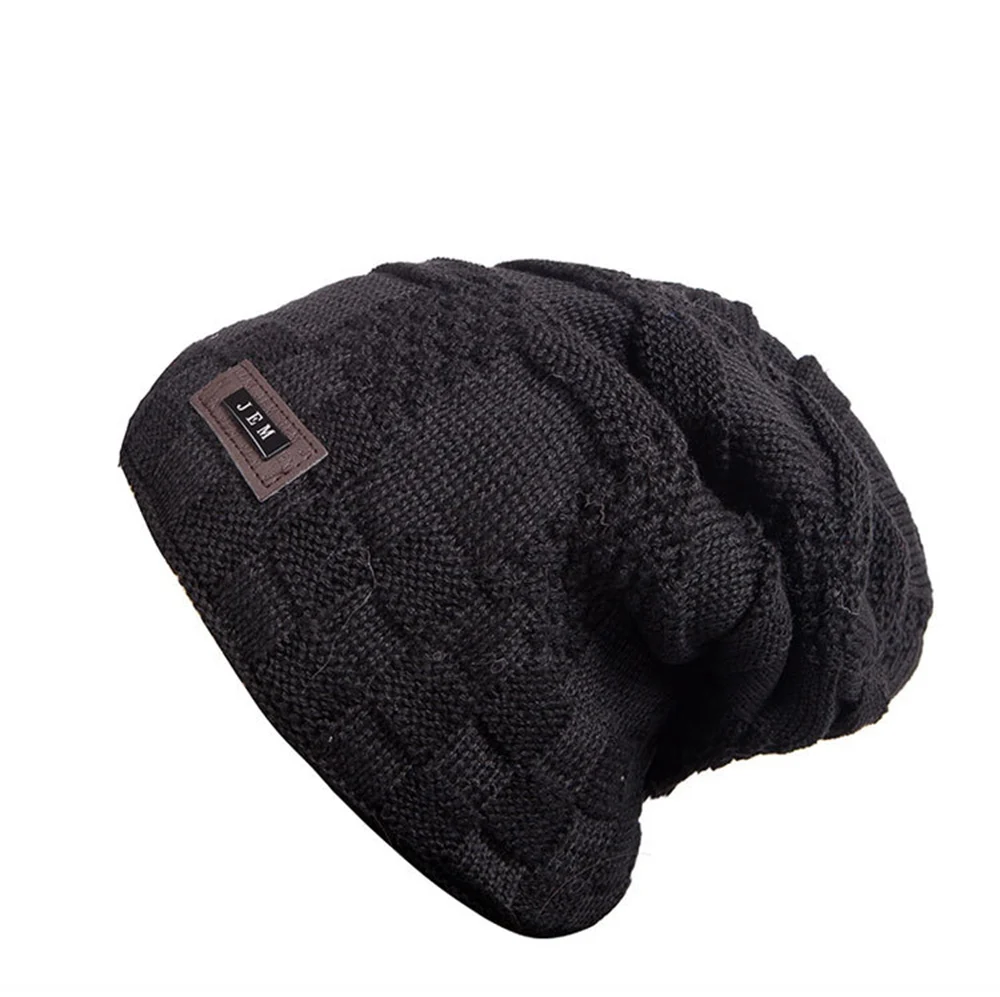 C2063-3black Зимняя Новинка, одноцветная шапка, наушники, лыжный головной убор, утолщенная бархатная теплая вязаная шапка, модная шапка в стиле хип-хоп - Цвет: C2063-3black