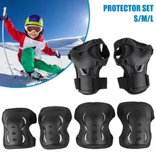 

6 Pcs Skateboard Pads Set Protective Gear Set Skating Helmet Knee Pads Elbow Pad Wrist Hand Protector for Kids Adult Climbing