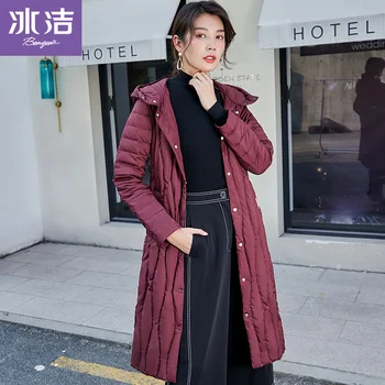 

BG 2019 NEW early winter X-Long down jacket women down coat hooded fashion warm outwear J90131302D