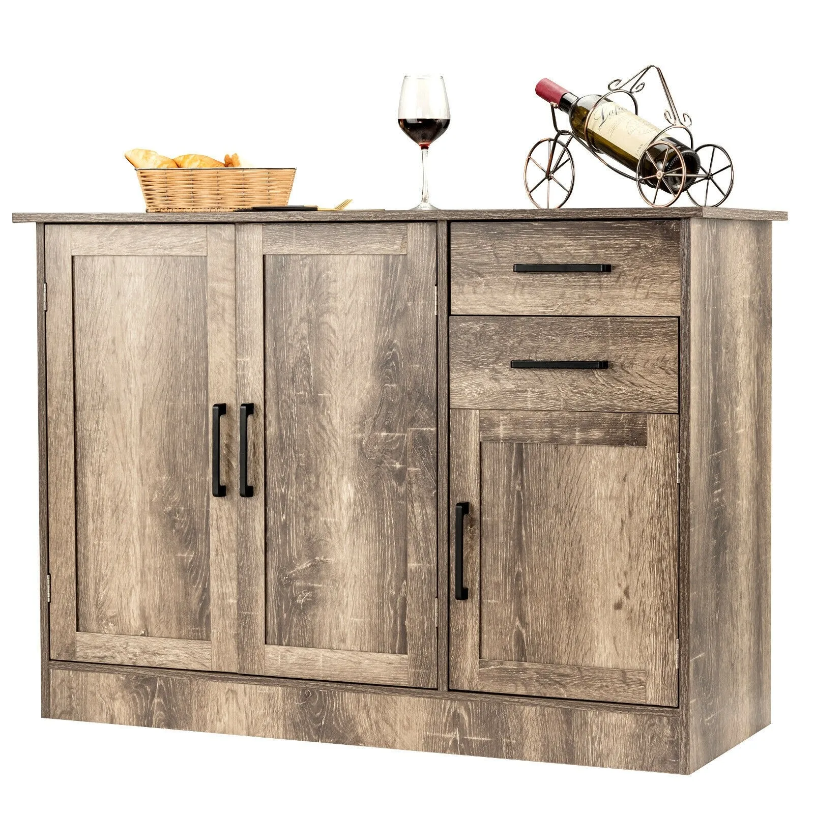 Credenza da cucina moderna in MDF bianco Surf B