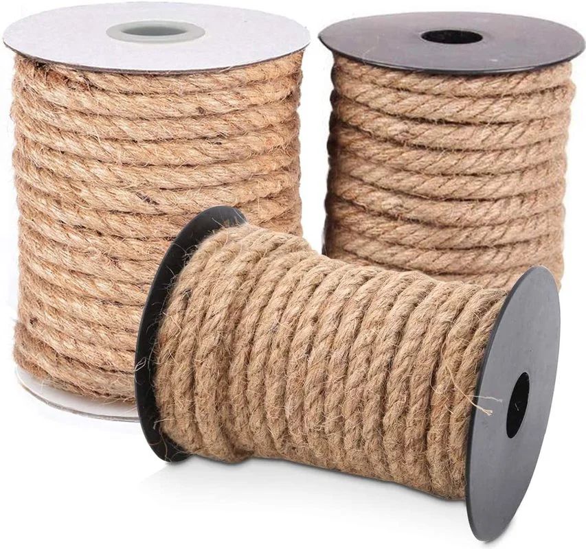 8mm Natural Jute Rope Heavy Duty Twine Hemp Twisted Cord Macrame String DIY Craft Handmade Decoration Pet Scratching jute rope,macrame cord
