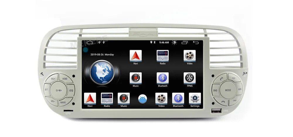 Best 2G RAM Android 9.0 Car DVD Player Multimedia For FIAT 500 GPS Navigation Audio 4G Wifi DAB+BT TPMS 14