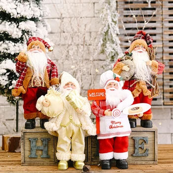 

2021 Christmas Tree Ornament New Year Home Decoration Santa Claus Doll Large 30*20cm Natal kids Gift Merry Christmas Decorations