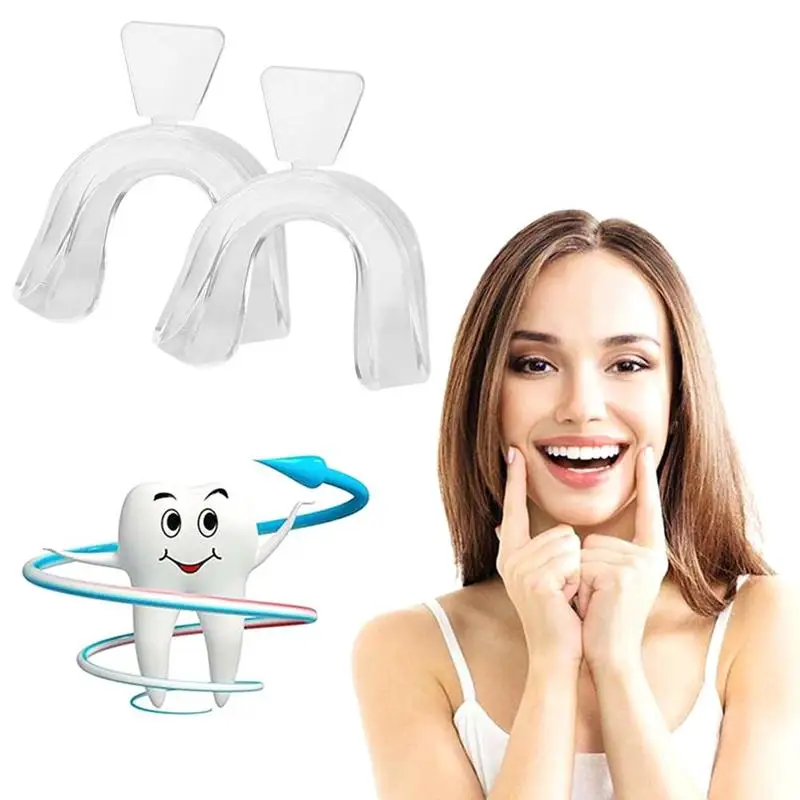 New 2pcs Silicone Night Mouth Guard for Teeth Clenching Grinding Dental Bite Sleep Aid Whitening Teeth Mouth Tray