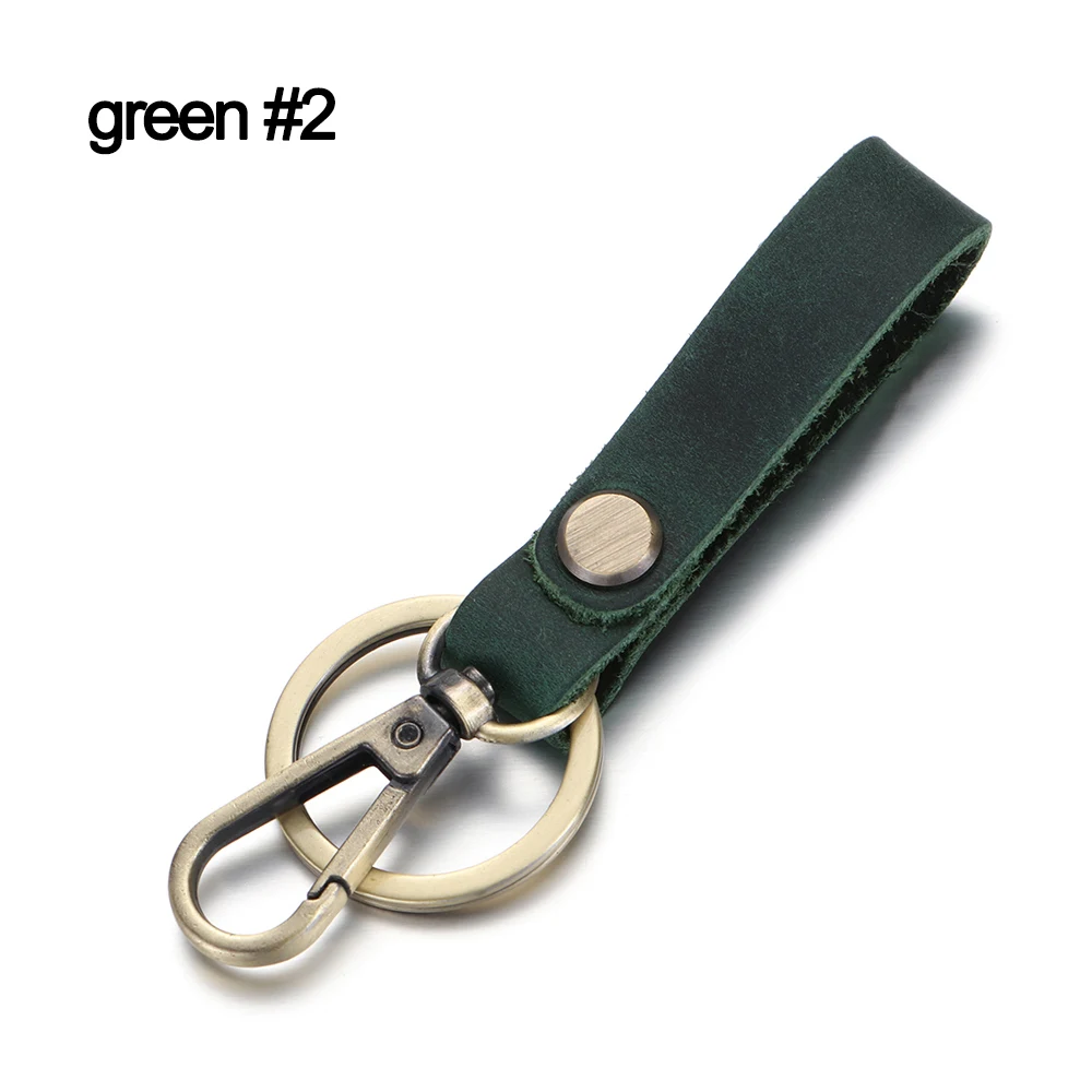 green 2 Mini Purse Holder Real Cowhide Keychain Genuine Leather Pocket For Car Keys Ring Clip Women Men Accessories Handmade Gift - Цвет: green 2