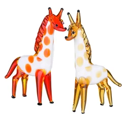 Girafe colorée en verre fait à la main, décoration de Table de noël, décoration de maison, cadeaux de Table, cadeaux de fête 